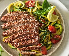 Blackened Cubed Steaks with Zoodles